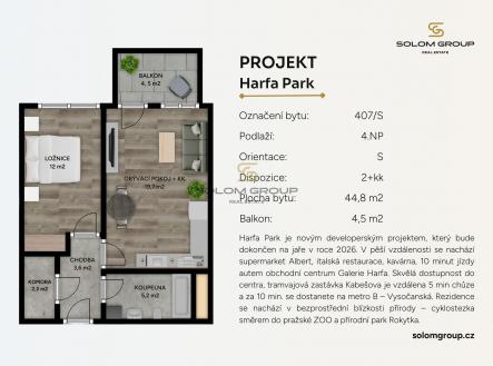 Prodej bytu, 2+kk, 49 m²