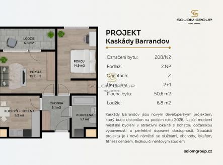 Prodej bytu, 2+1, 57 m²