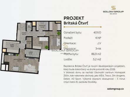 Prodej bytu, 3+kk, 92 m²