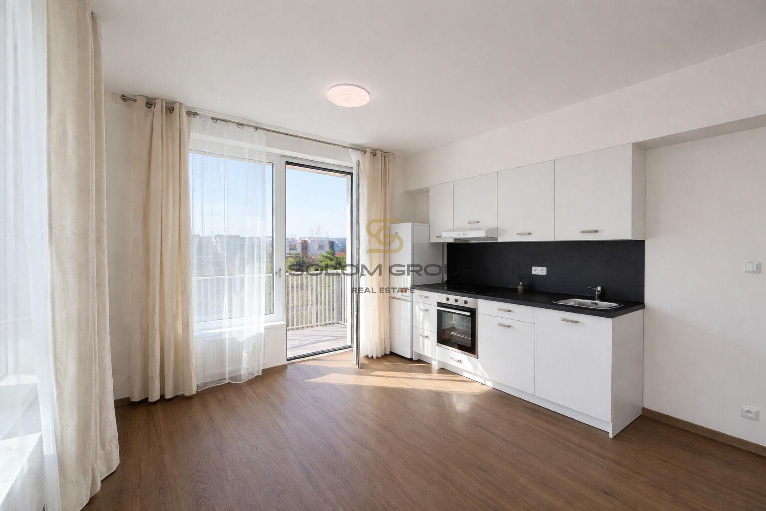 Pronájem NOVÉHO bytu 1+kk/Balkon, 47,4 m² + garážové stání + sklep, Dolní Měcholupy, ulice Honzíkova