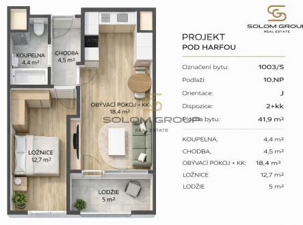 Prodej bytu, 2+kk, 47 m²