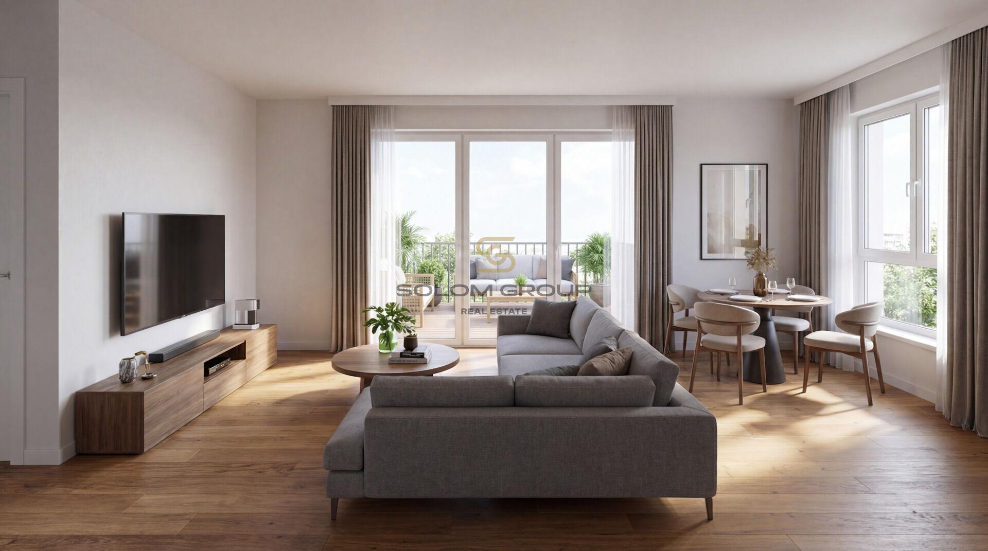 Prodej bytu 2+kk/B, 46 m², OV, GS, Harfa Park - Praha 9, Vysočany, novostavba