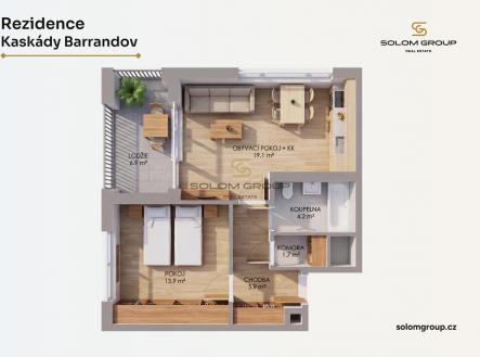 Prodej bytu, 2+kk, 54 m²