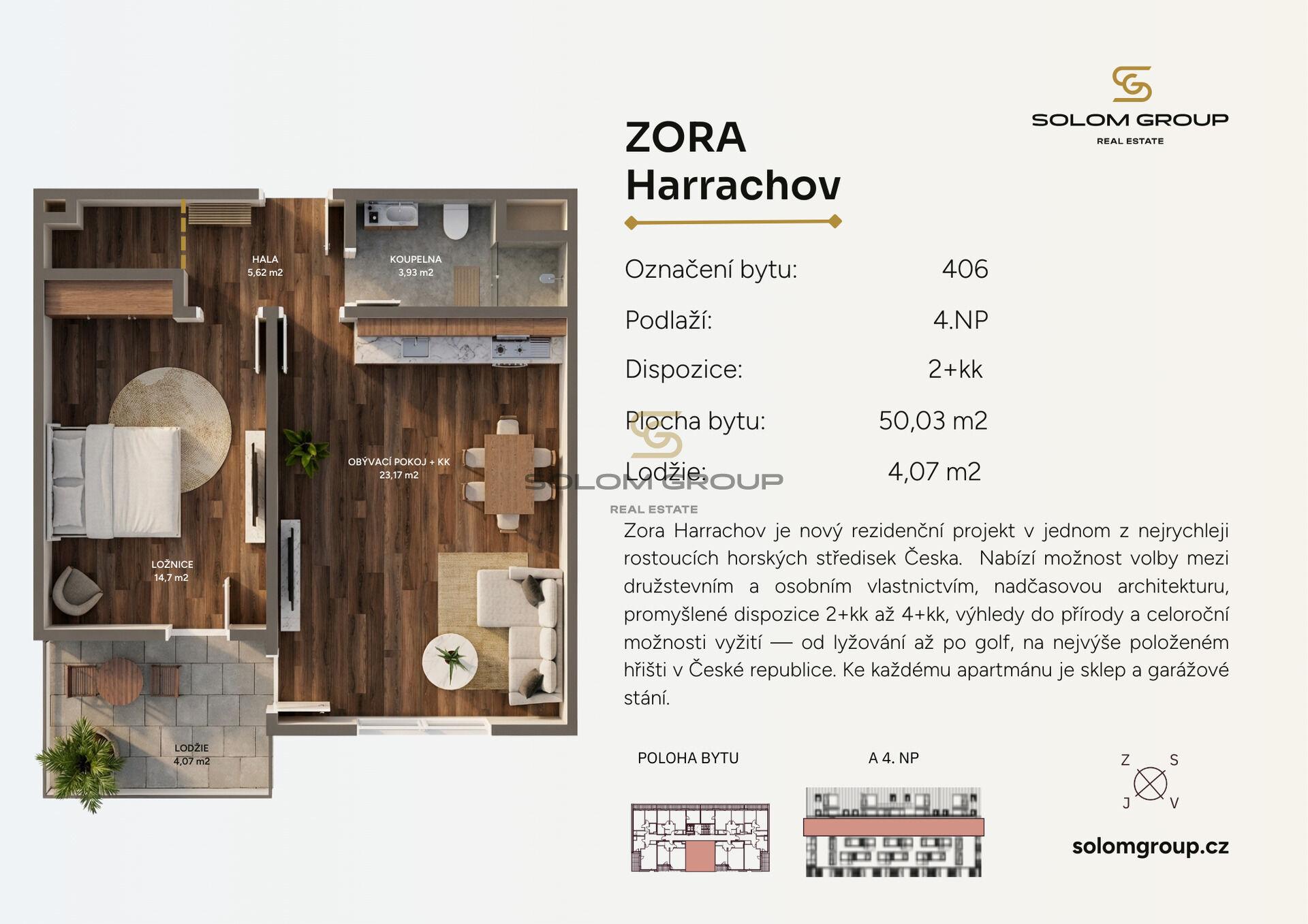 Prodej horského apartmánu 2+kk/Lodžie, 54 m², Harrachov, parkovací stání + sklep, novostavba