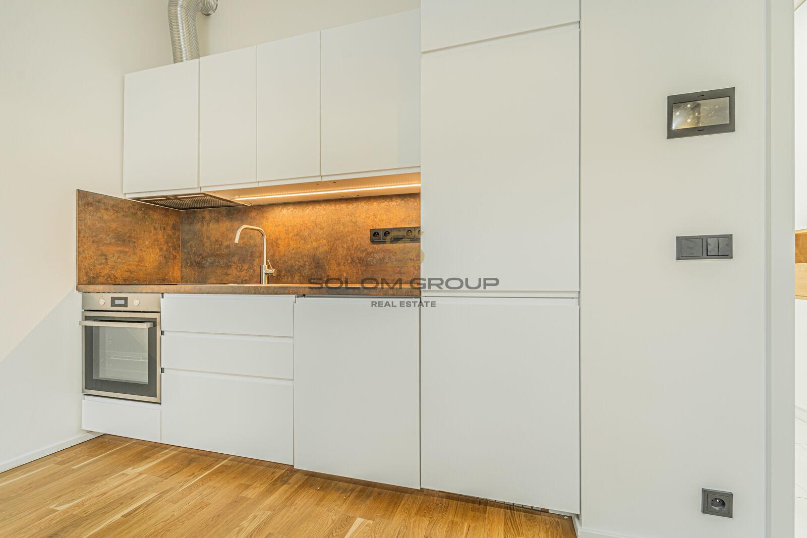 Pronájem bytu 1kk, 30 m2, Praha 5 - Smíchov, Grafická, novostavba, zařízeno