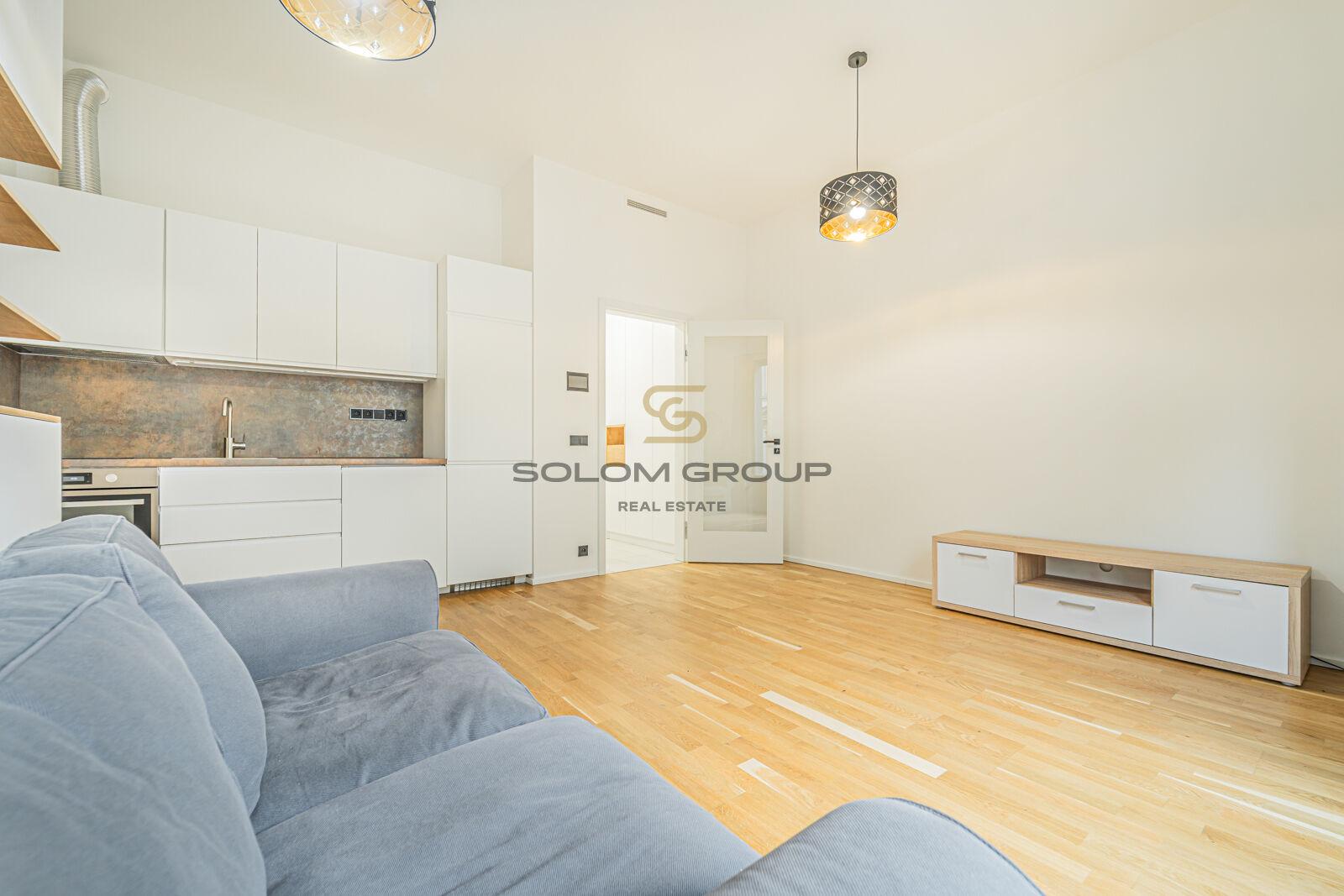 Pronájem bytu 1kk, 30 m2, Praha 5 - Smíchov, Grafická, novostavba, zařízeno