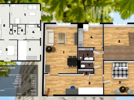 plan | Prodej bytu, 3+1, 96 m²