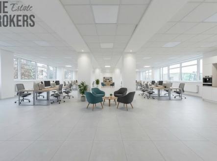 vizualizace kanceláře Průběžná | Pronájem - kanceláře, 375 m²