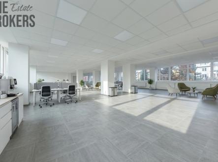 vizualizace kanceláře Průběžná | Pronájem - kanceláře, 375 m²