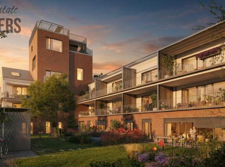 vizualizace vnitroblok noc | Prodej bytu, 1+kk, 33 m²