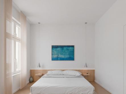 ložnice vizualizace | Prodej bytu, 2+kk, 51 m²
