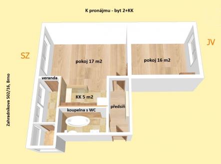 Pronájem bytu, 2+kk, 55 m² obrázek