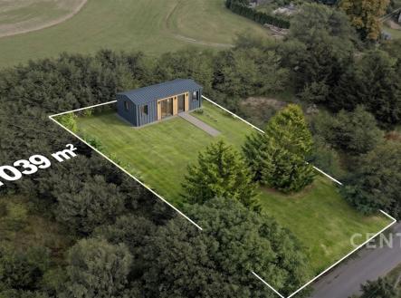 Nabídka pozemku o rozloze 1039 m² s moderní chatou, obklopená zelení v klidné lokalitě, ideální pro rekreaci či investici. | Prodej - pozemek, zahrada, 1 084 m²