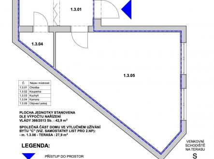 . | Prodej bytu, 1+1, 43 m²