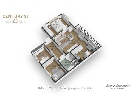 . | Prodej bytu, 4+1, 75 m²