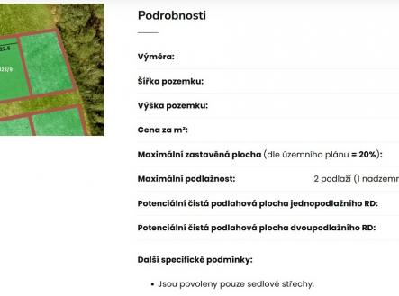specifikace | Prodej - pozemek pro bydlení, 968 m²