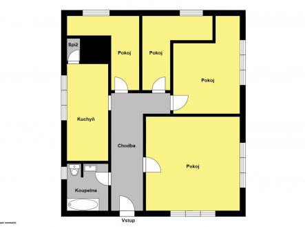 orient plánek RK.jpg | Pronájem bytu, 3+1, 76 m²