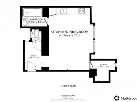 sekaninova-pudorys.png | Prodej bytu, 1+kk, 38 m²