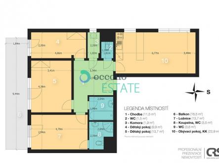 2d-layout.jpeg | Pronájem bytu, 4+kk, 82 m²