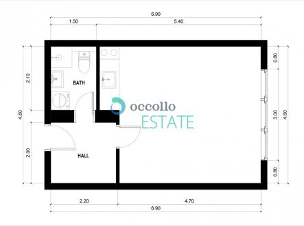 alexej33-floor-plan-2d-1.jpg | Pronájem bytu, 1+kk, 32 m²