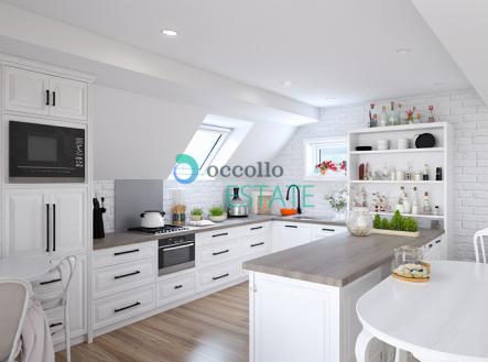 Vizualizace kuchyně, pro reálné foto mě prosím kontaktujte | Prodej bytu, 4+1, 119 m²