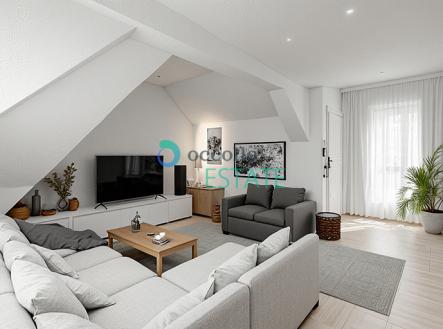 Vizualizace obývacího pokoje, pro reálné foto mě prosím kontaktujte | Prodej bytu, 4+1, 119 m²