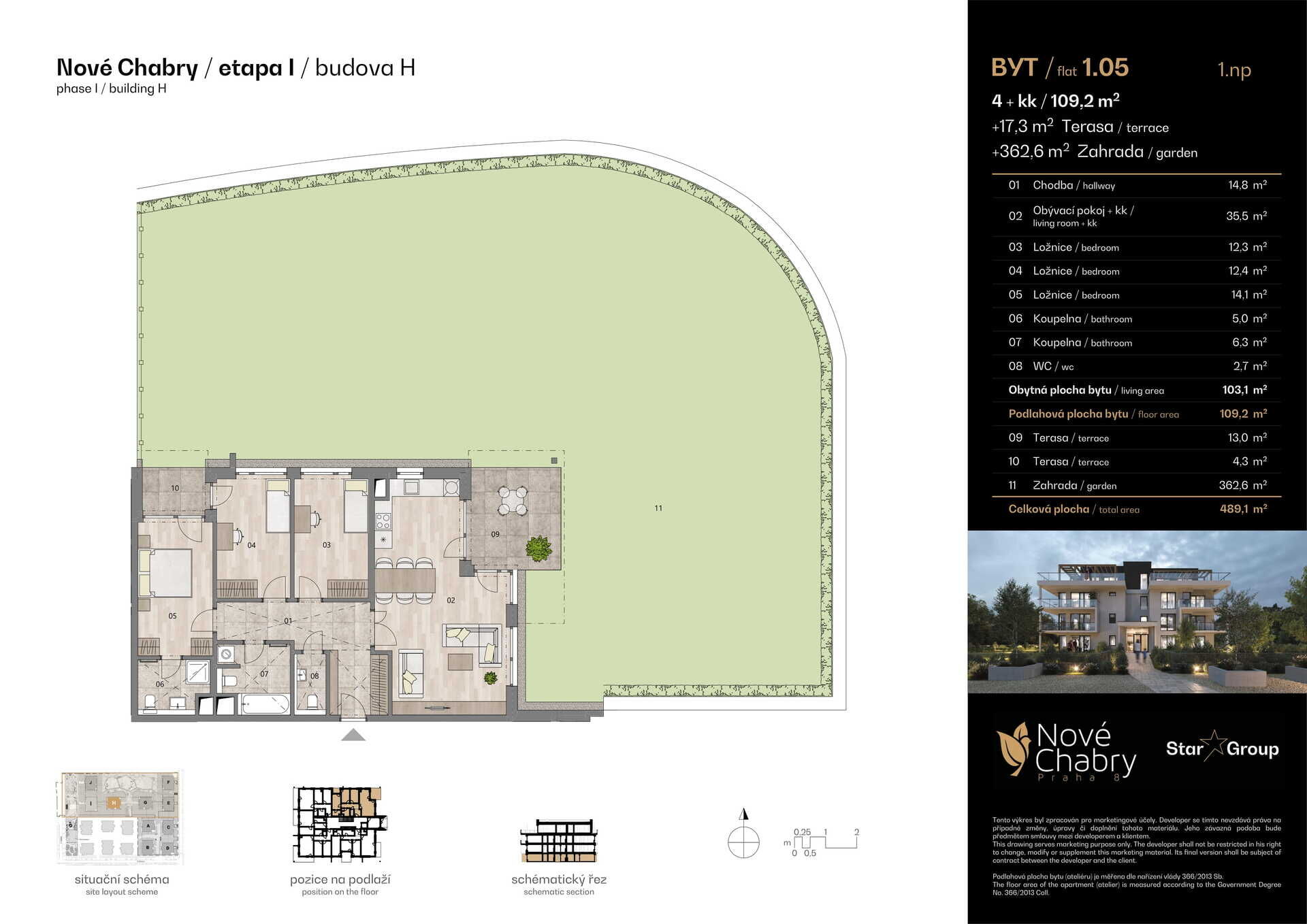 Prodej bytu 4+kk 110 m²