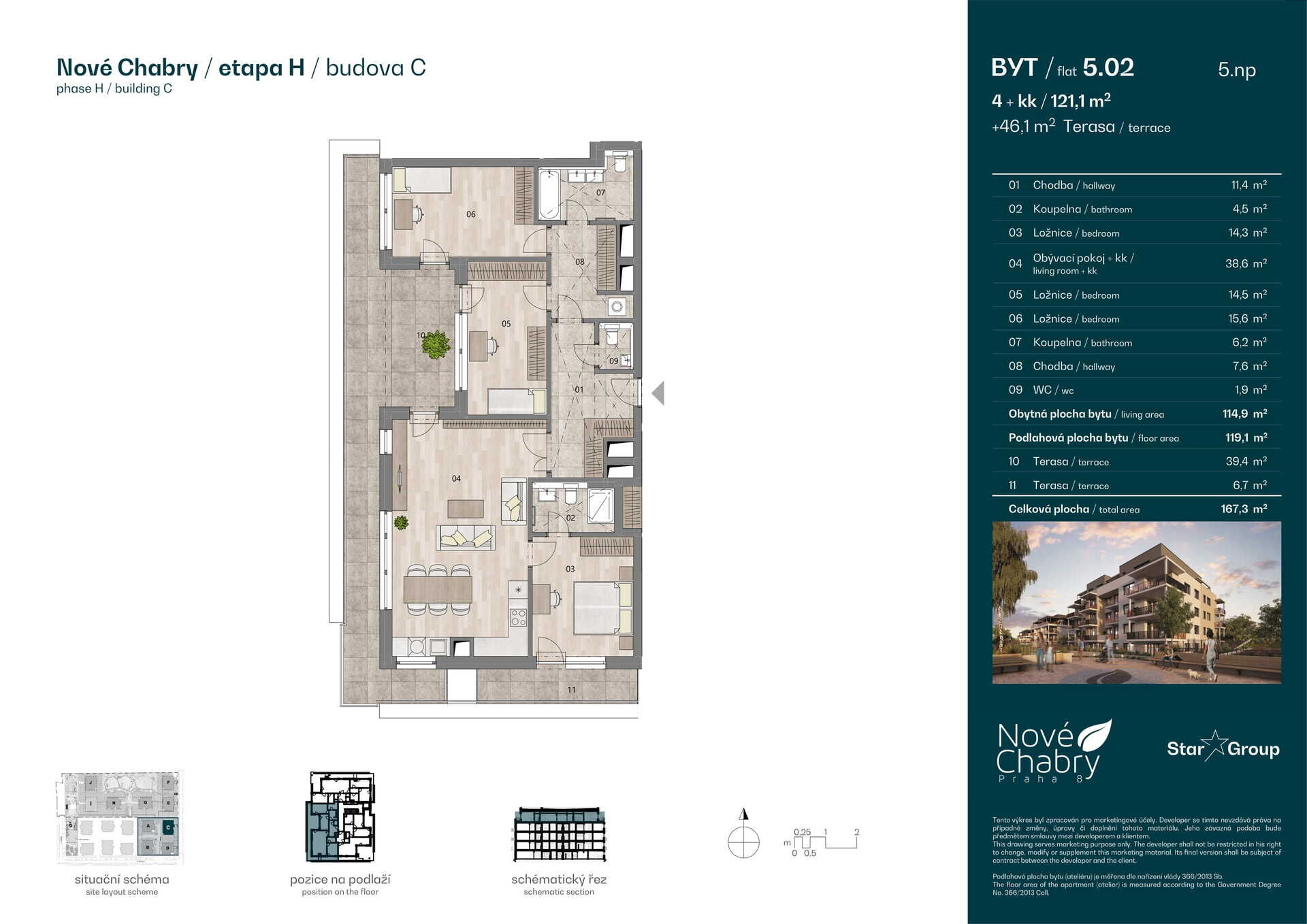 Prodej bytu 4+kk 120 m²