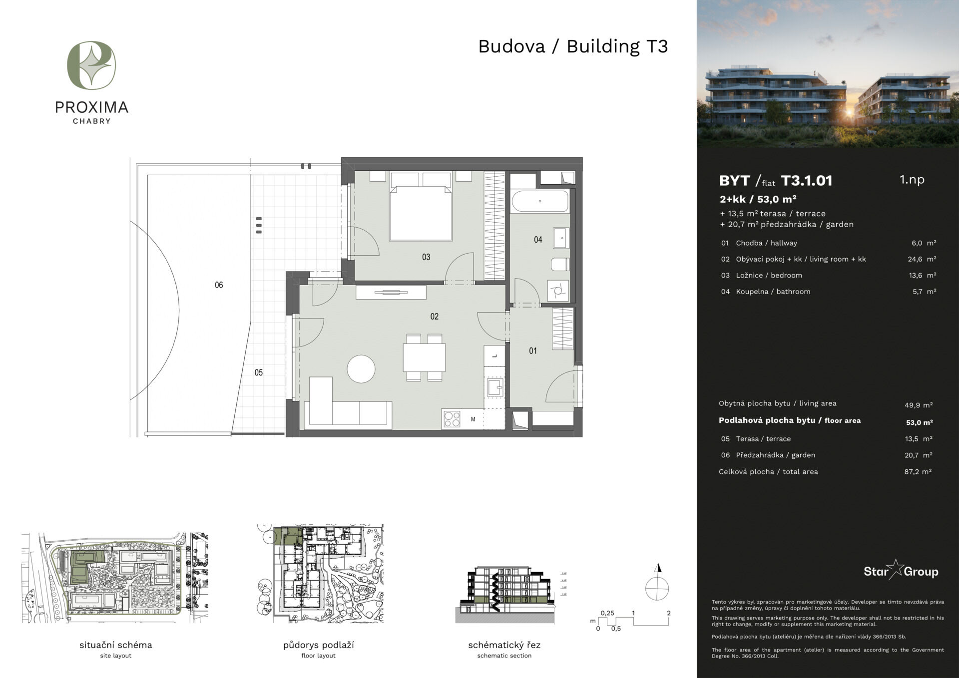 Prodej bytu 2+kk 53 m²