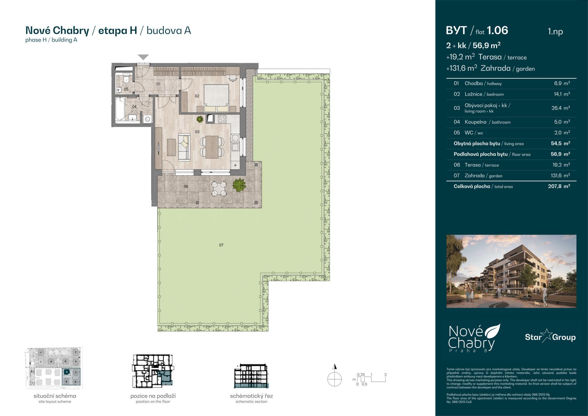 Prodej bytu 2+kk 57 m²