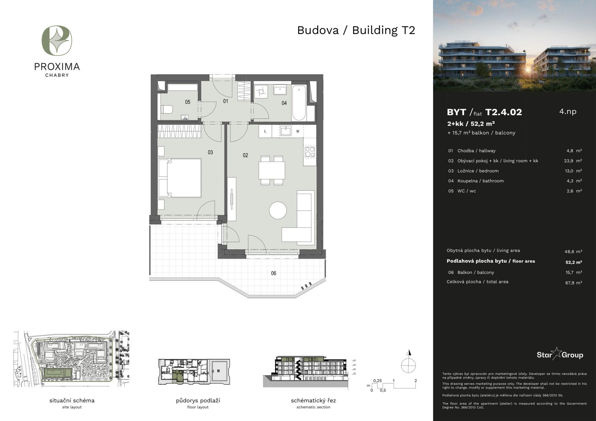 Prodej bytu 2+kk 53 m²