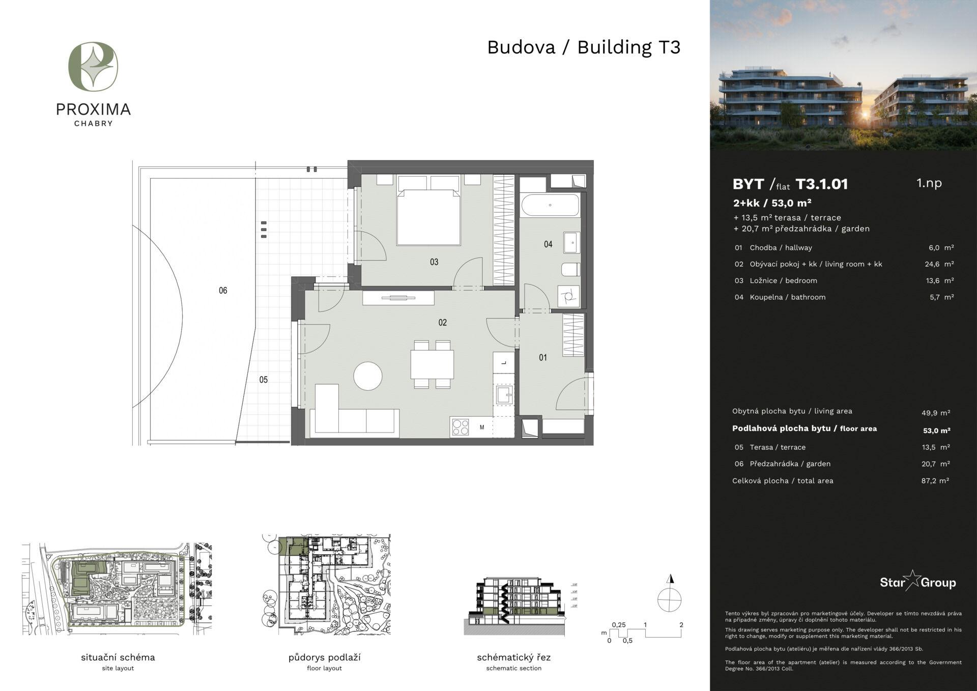 Prodej bytu 2+kk 53 m²