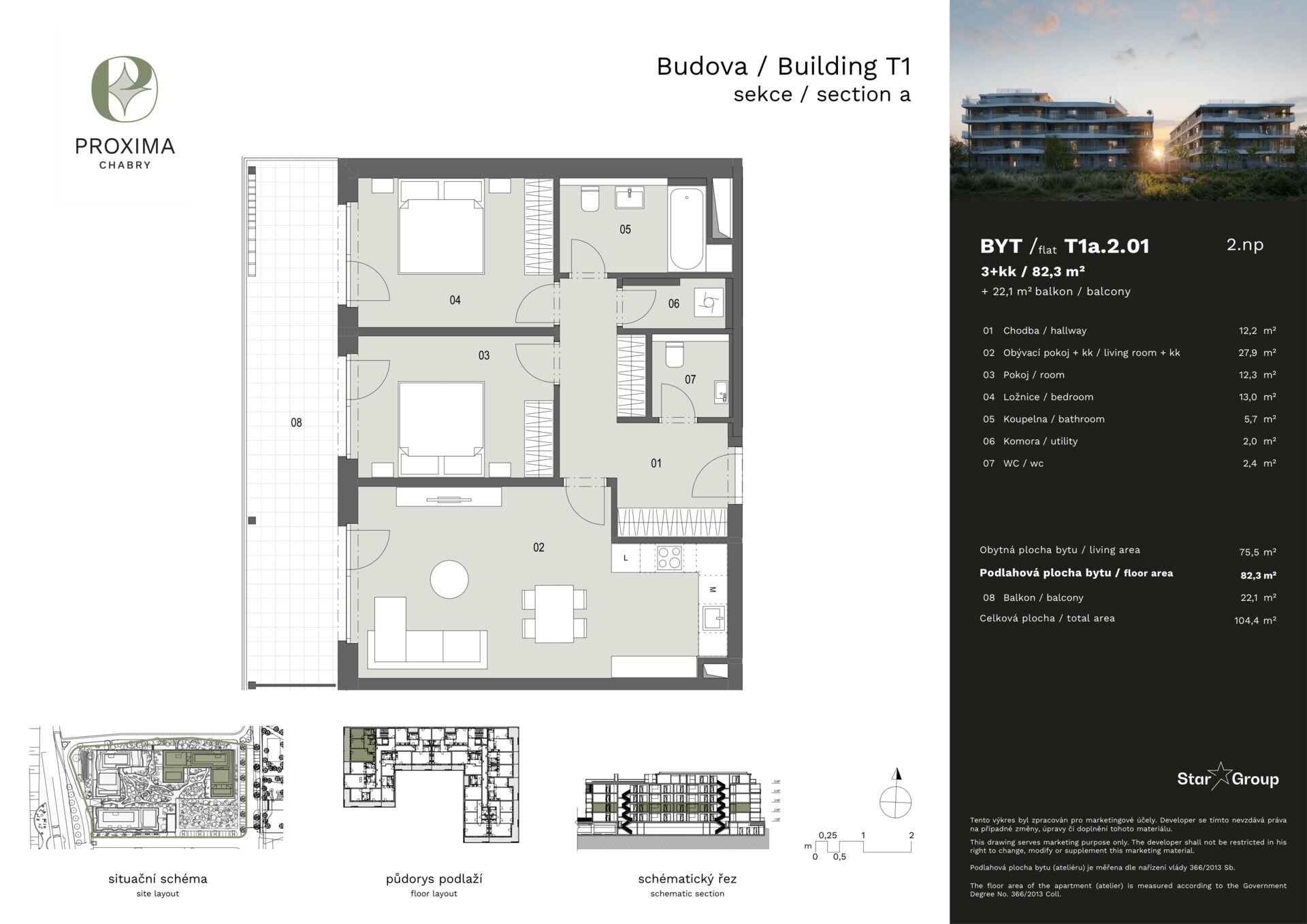 Prodej bytu 3+kk 83 m²