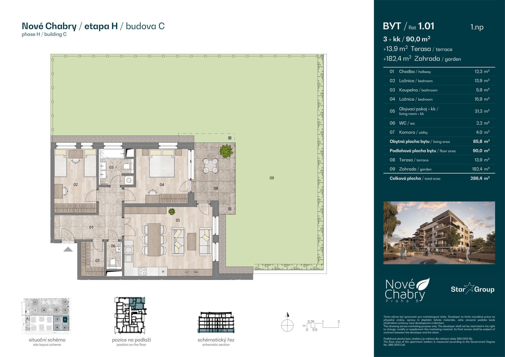 Prodej bytu 3+kk 90 m²