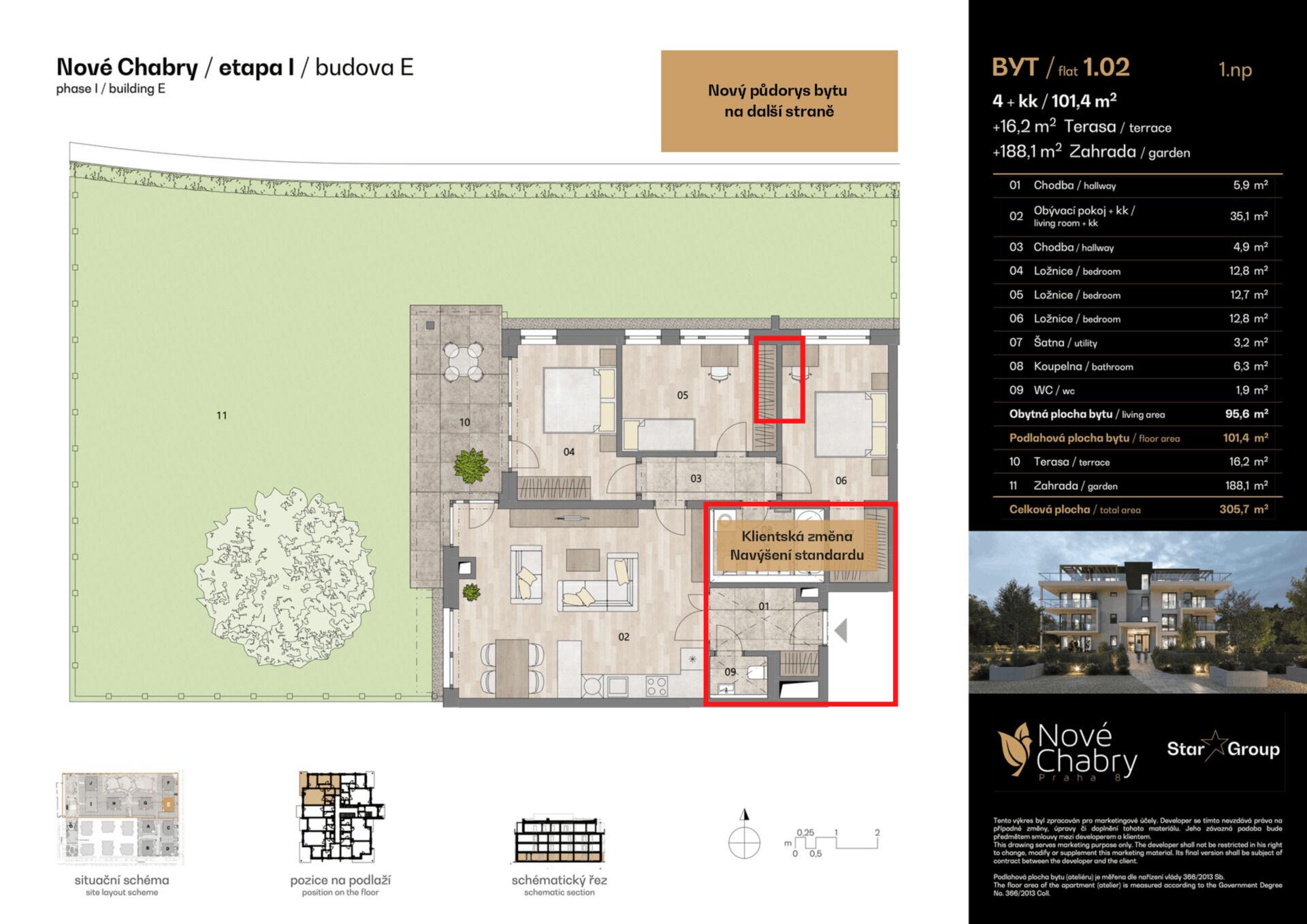 Prodej bytu 4+kk 102 m²