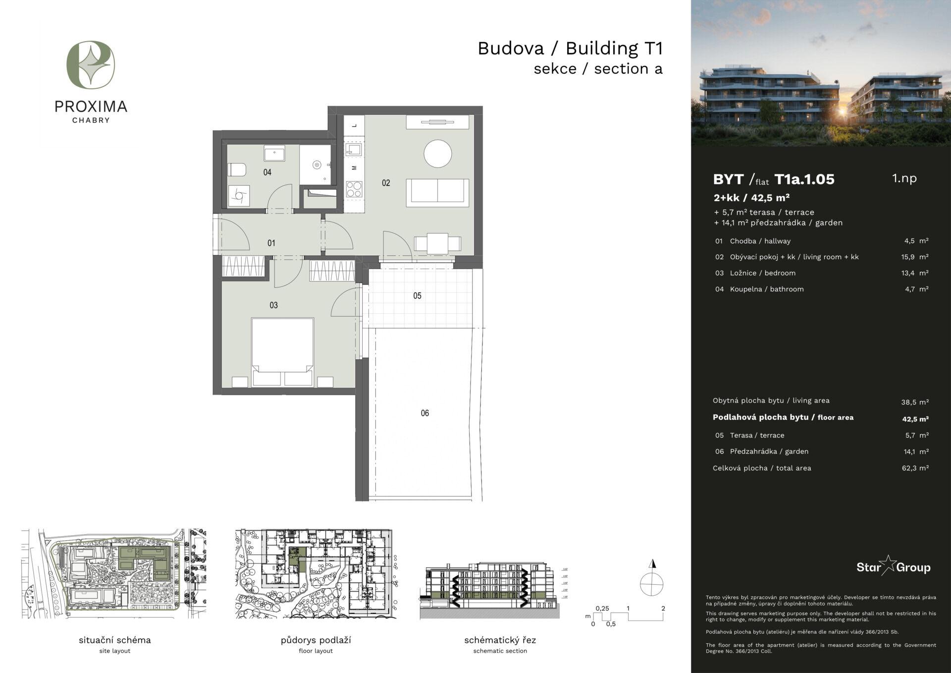 Prodej bytu 2+kk 43 m²