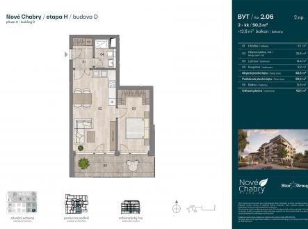 Prodej bytu, 2+kk, 50 m²