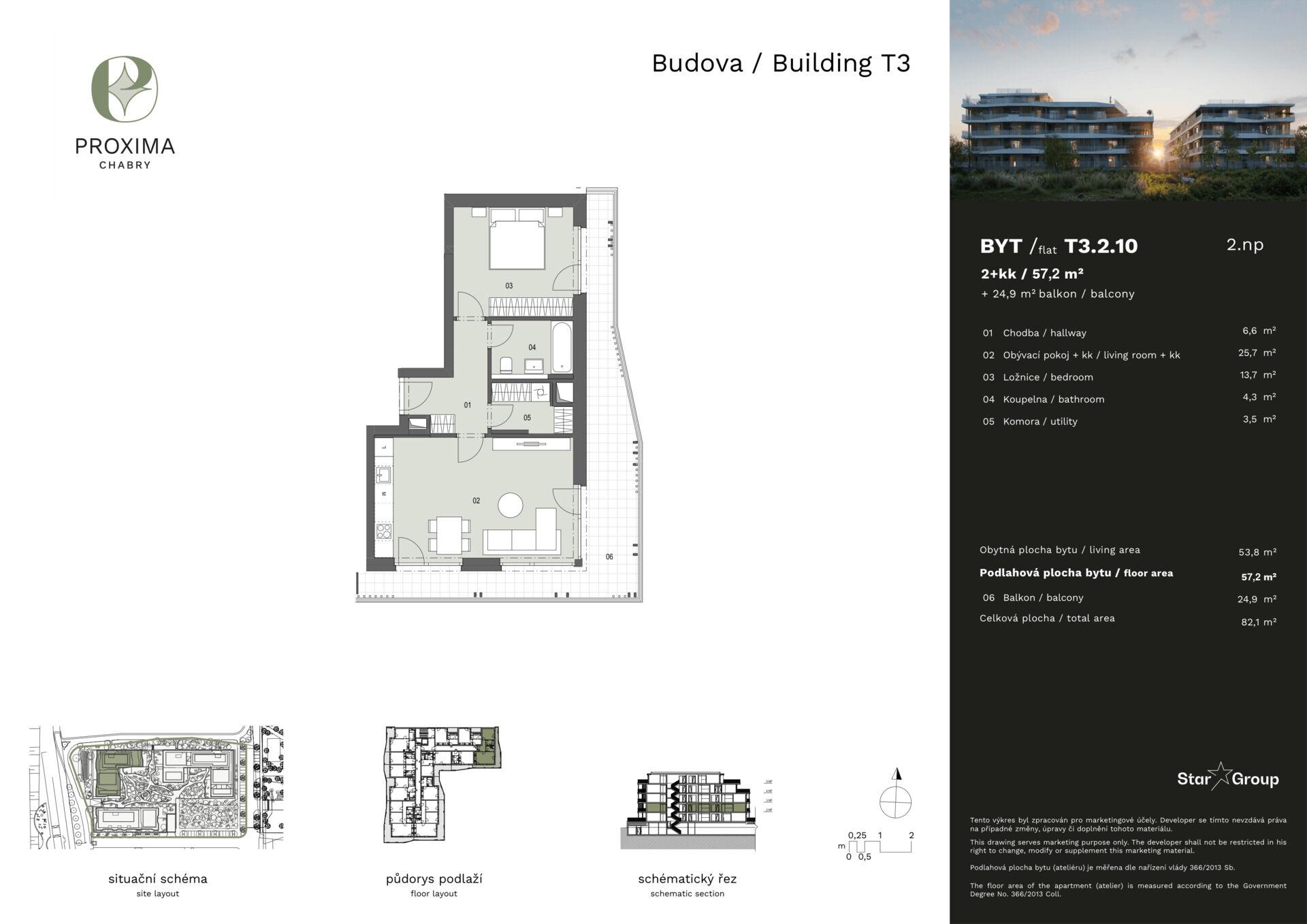 Prodej bytu 2+kk 58 m²