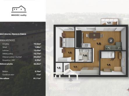 PŮDORYS | Prodej bytu, 3+kk, 81 m²
