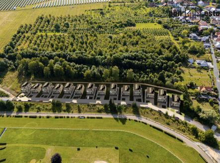 Vizaulizace 14 viladomů | Prodej - pozemek pro komerční výstavbu, 16 738 m²