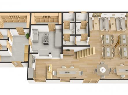 1.NP restaurace | Pronájem - restaurace, 210 m²