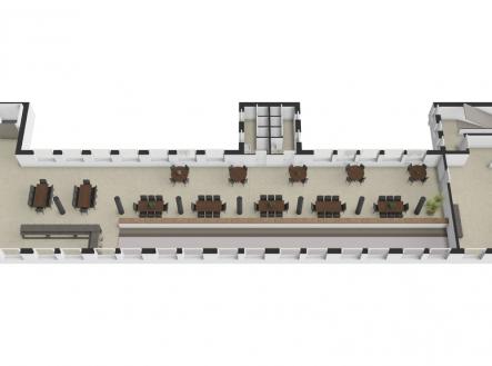 2.NP větší prostor + dvojkancelář | Pronájem - kanceláře, 58 m²