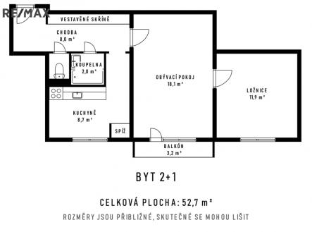 pudorys.jpg | Prodej bytu, 2+1, 55 m²