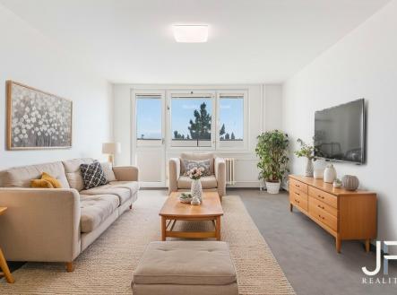 Vizualizace obývacího pokoje bytu 3+1 v Bohnicích | Pronájem bytu, 3+1, 80 m²