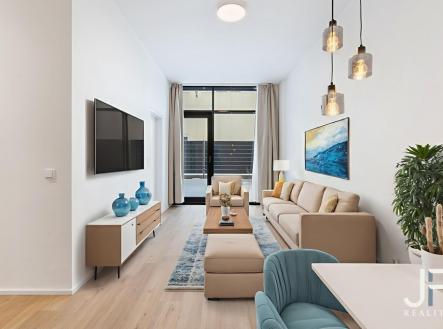 VIZUALIZACE obýváku | Pronájem bytu, 2+kk, 84 m²