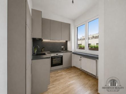 Vizualizace kuchyně, která bude v bytě instalována | Prodej bytu, 2+1, 72 m²