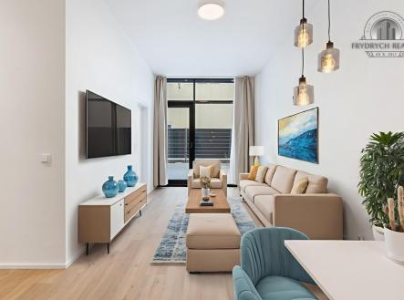 VIZUALIZACE obýváku | Pronájem bytu, 2+kk, 84 m²