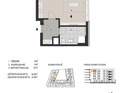 Katalogový list bytu - Bydlení Šumavská | Prodej bytu, 1+kk, 40 m²