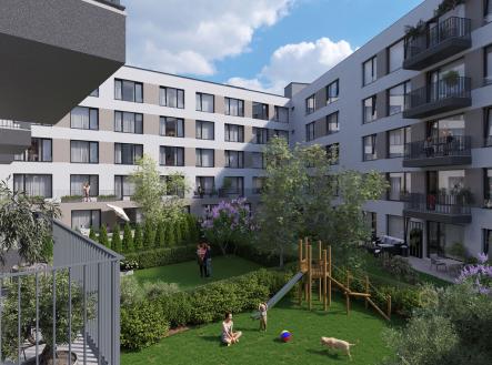 Vizualizace zahrady | Prodej bytu, 3+kk, 91 m²