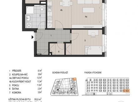 Katalogový list bytu | Prodej bytu, 2+kk, 58 m²